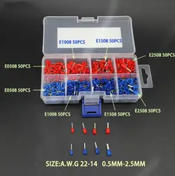 Бесплатная доставка 400 шт. Медь обжимной разъем Изолированный Шнур Булавки Конец Терминал Наконечники комплект Провода терминалы разъем с