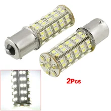 2 Pcs White 1156 P21W Ba15s 68 SMD LED Brake Tail Rear Light Bulb Lamp