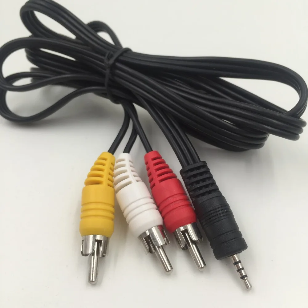 

1set 1.5M/5ft Mini 2.5mm Stereo Aux Male Plug to 3 RCA Male Plug Audio AV Cable