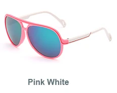 Лаура Фея модные Стиль большая оправа солнцезащитные очки Цвет блок рамка UV400 спортивный солнцезащитные очки для детей lentes de sol - Цвет линз: pink white