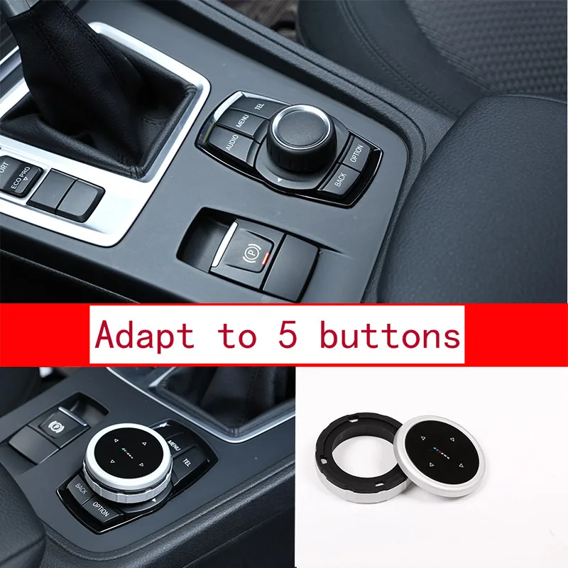 Для BMW 1 3 5 серии GT X1 X3 F30 F10 X1 X3 F48 F25 мультимедийная ручка кнопка отделка ремонт idrive автомобильные аксессуары - Название цвета: Style-1 5 button
