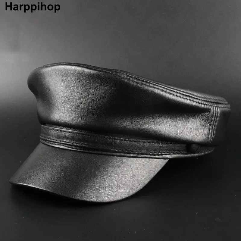Harppihop* Весенние шапки из овечьей кожи, Повседневная Теплая мужская военная шапка, короткий край, Кадетская шапка для взрослых женщин - Цвет: style 3