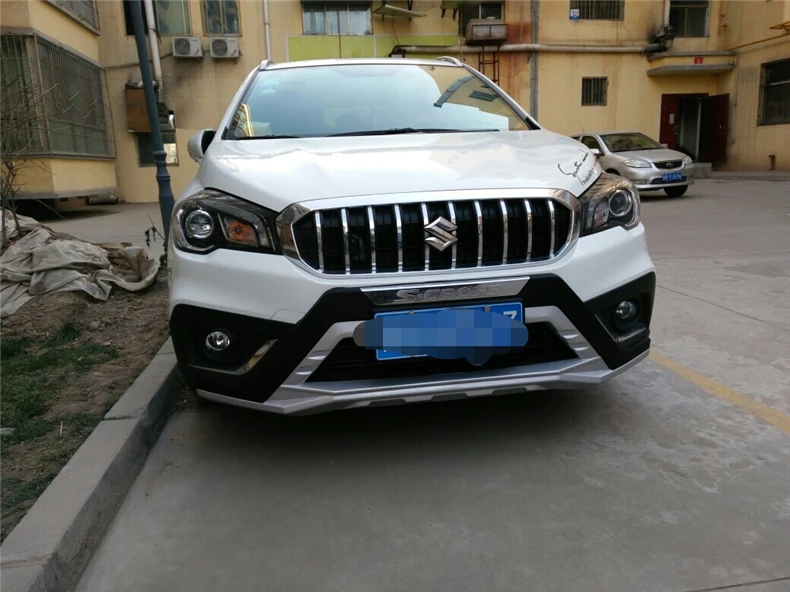 Подходит для Suzuki S-cross SX4- Передний+ задний бампер диффузор бамперы для губ защитная накладка ABS хромированная отделка 2PES