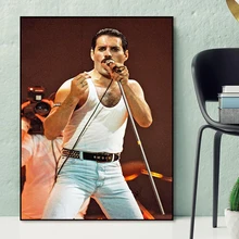 Freddie Mercury Queen Live Aid Wall Art Canvas Posters Prints Oil Painting Wall Pictures For Bedroom Modern Home Decor Framework Freddie Mercury Queen Live Aid Wall Art Canvas Posters Prints Oil Painting Wall Pictures For Bedroom Modern Home Decor Framework