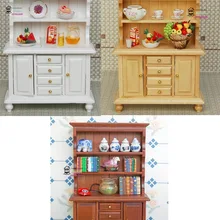 6,5" Кукольный дом Миниатюрный 1:12 Размер кукольная мебель деревянный шкаф-витрина кухонные аксессуары 3 цвета