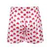 Mens Cute Love Heart Print Classic Soft Boxer Shorts Lightweight Loose Beach Wear Strawberry Board Homme Shorts Sweetpants 2