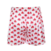 Mens Cute Love Heart Print Classic Soft Boxer Shorts Lightweight Loose Beach Wear Strawberry Board Homme Shorts Sweetpants 2