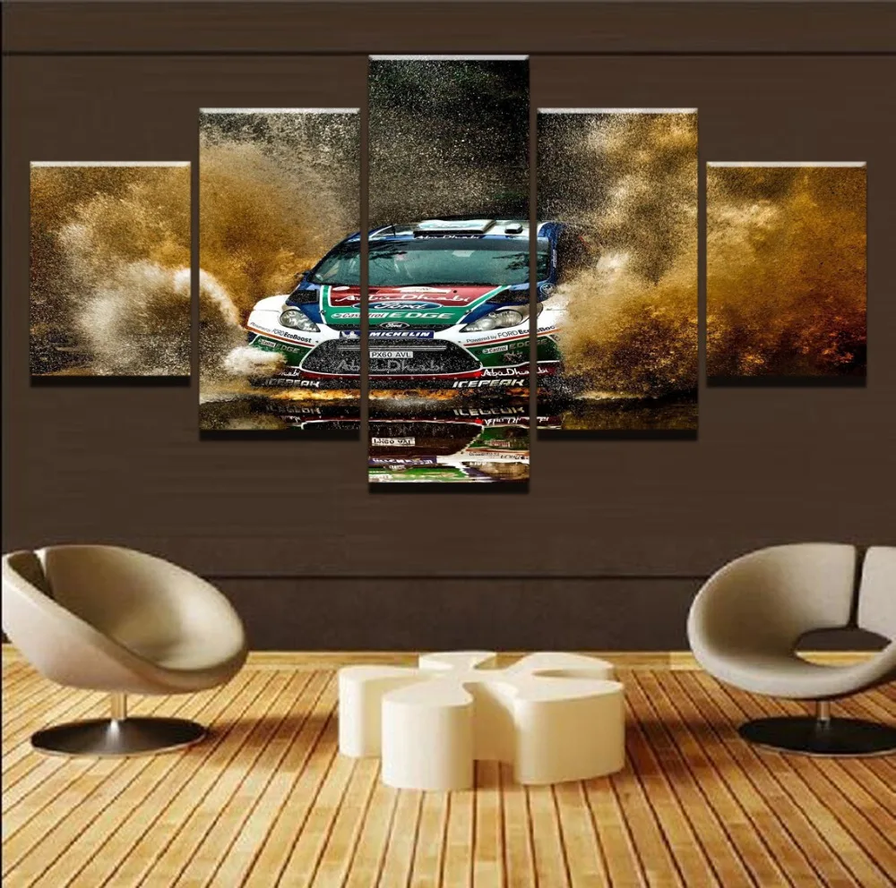 

Modern HD Printed Canvas Art Pictures Framework For Living Room Home Decor 5 Pieces Sports Racing Car Landscape Poster Wall Art