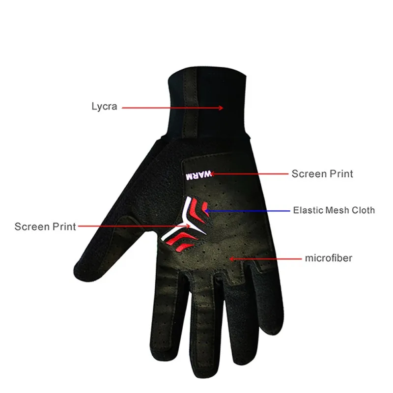 Зимние теплые флисовые водонепроницаемые велосипедные перчатки для езды на велосипеде, мужские зимние перчатки черного цвета, ветрозащитные перчатки для езды на велосипеде