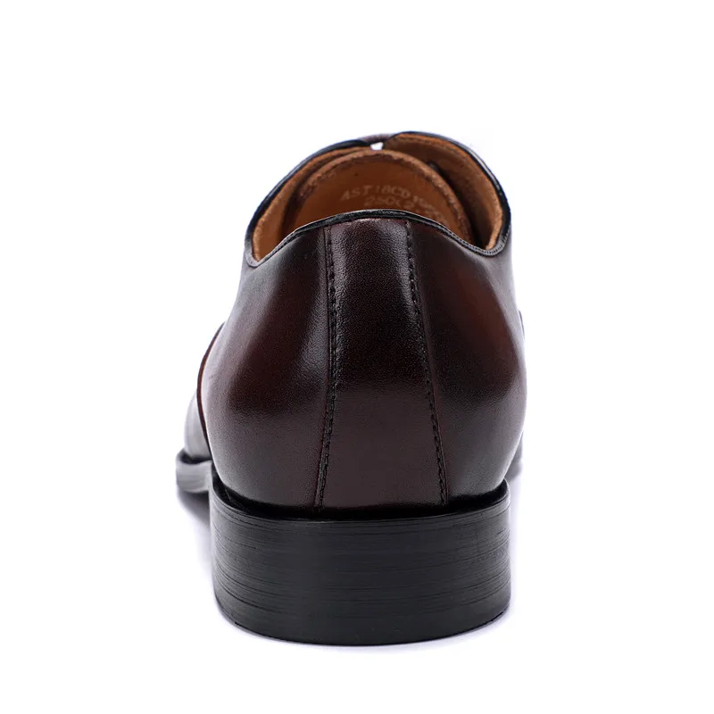 Zapatos Tamaño Calidad Cuero Oxfords Vestido Los 38 Oficina 46 Marrón De Más Hombres brown Formal Genuino Black Superior Negro xtYw1gfq