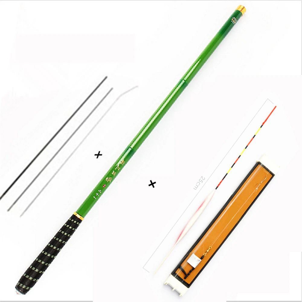 Fishing Rod Combo 4.5-7.2M Stream Carbon Fiber Telescopic Ultra Light Carp Pole with 6m Line and Bobber | Спорт и развлечения