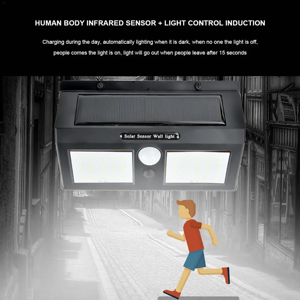 Hot 40 LED Outdoor Solar Wall Lamp PIR Motion Sensor Waterproof Light Garden Light Path Emergency Security Light for Garden