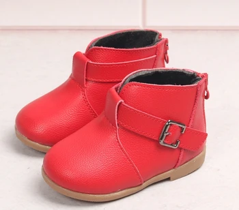 

New children's shoes autumn and winter little girl princess beef tendon bottom boots zipper hollow girls high-top shoes baby gir