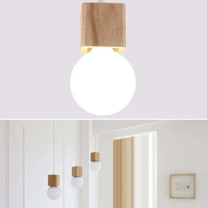 Vintage Suspended Led Ceiling Lights E27 3w Ac100 240v Wood
