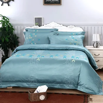 

Home Textile Jacquard And Embroidery 4pcs Bedding Set Luxury Duvet Cover Bed Sheet Pillow Case Cotton + Polyester Lopez L/XL