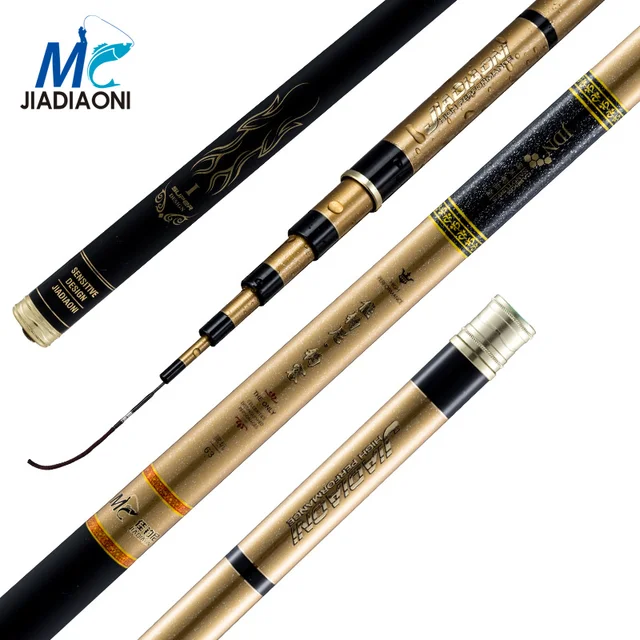 Best price at $168 Cheap JIADIAONI 99.99% Carbon Carp Fishing Rod Stream Hand Pole Telescopic Fishing Rod Fishing Tackle 3.6M 3.9M 4.5M 4.8M 5.4M 6.3M