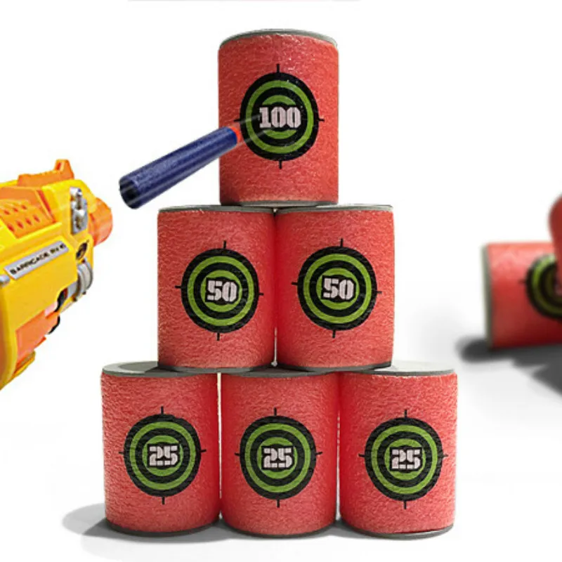 

6PCS Foam Drink Bottle Bullet Training Supplies Toy Targets Shot Dart Nerf Target Set For N-strike Elite Games Soft Bullet Annex