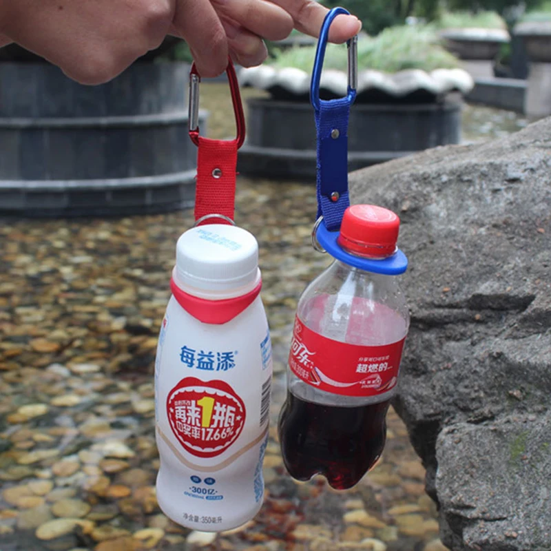 8 Pack Silicone Water Bottle Holder Hook W/ Key Ring Hanging Buckle