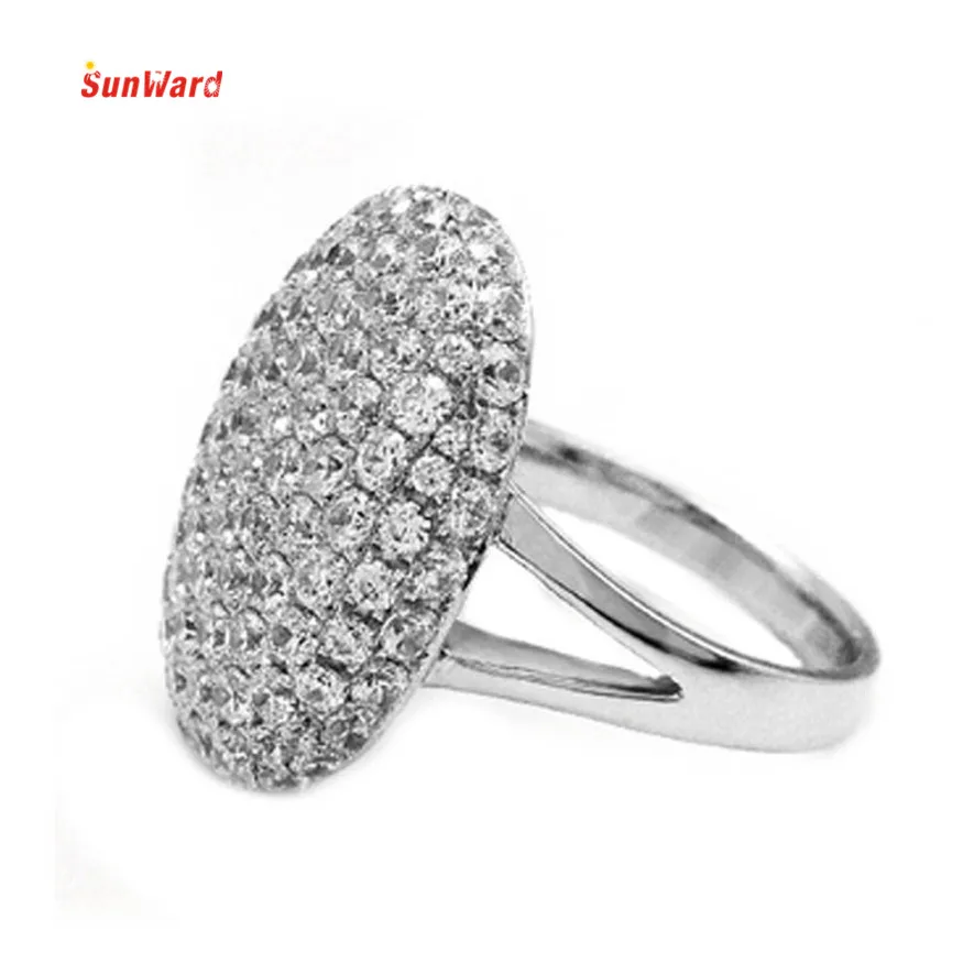 

OTOKY Oval Filled With Crystal Wedding Engagement Rings Size 6/7/8/9/10/11 Fation Style Ring 1PC