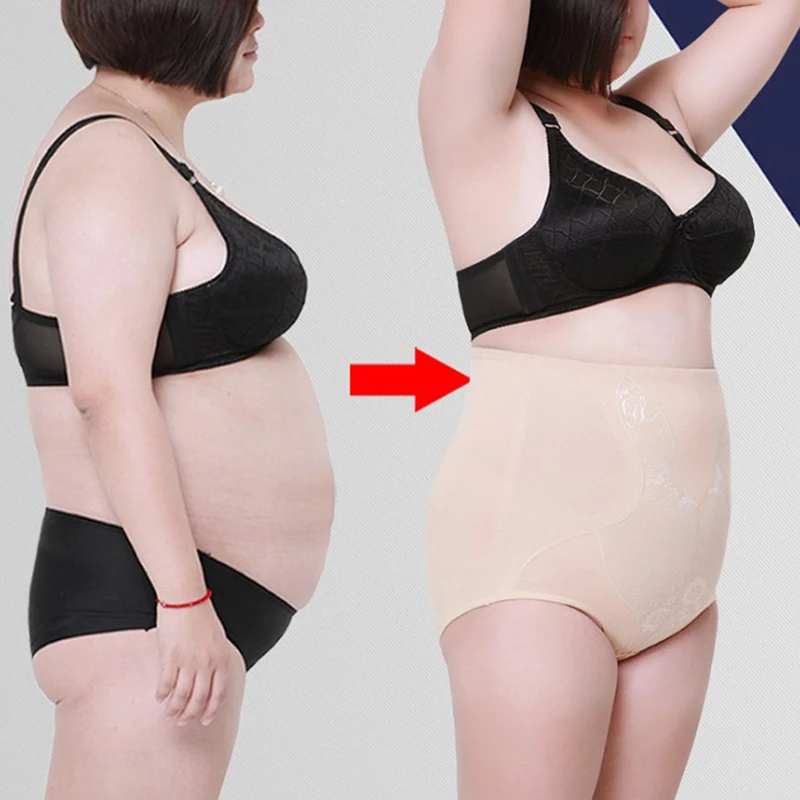 Women High Waist Panties Big Size Ladies Cotton Jacquard Briefs Female Underwear Intimates 2 Colors