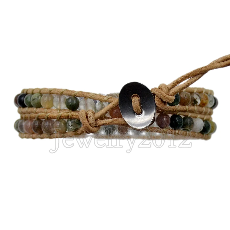 001-1 Indian Agate 2wrps a 4.99