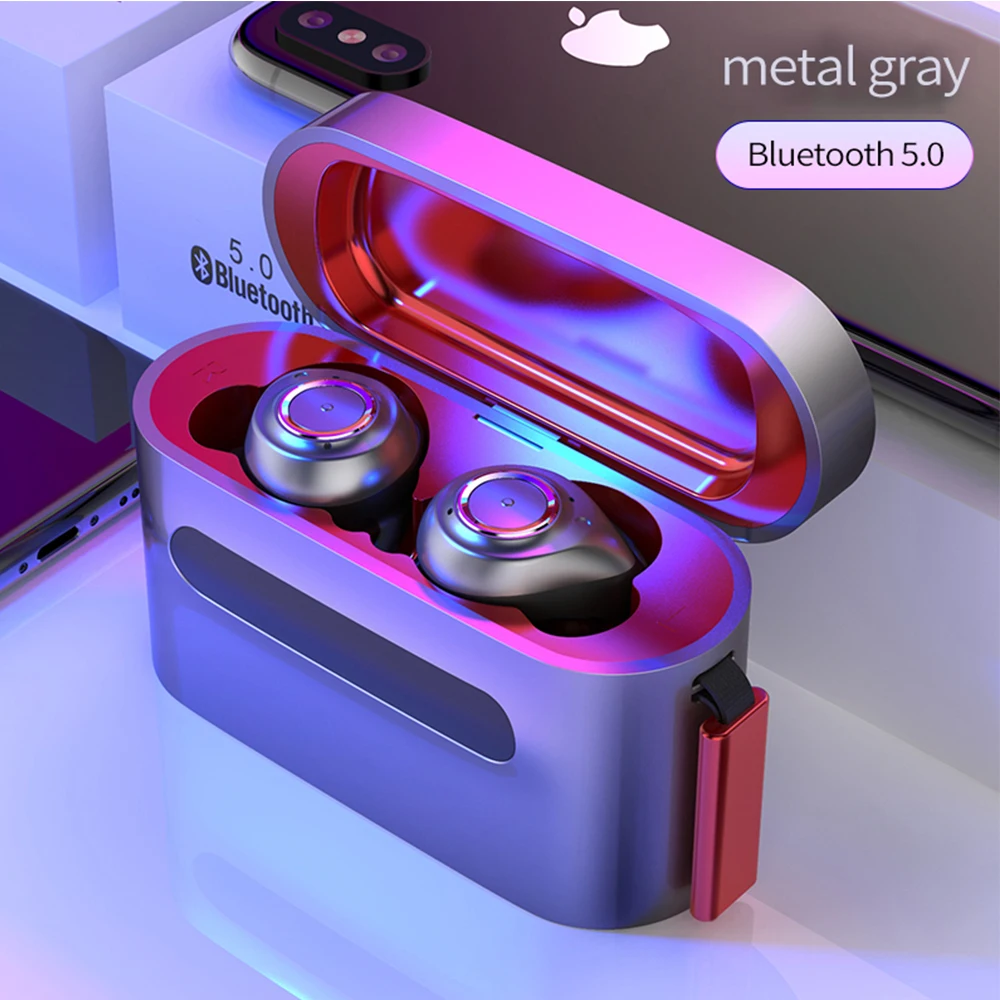 

TWS Q8 Bluetooth 5.0 Subwoofer Earphone HiFi Stereo Noise Cancelling Wireless Earbuds IPX7 Waterproof Headset With Microphone