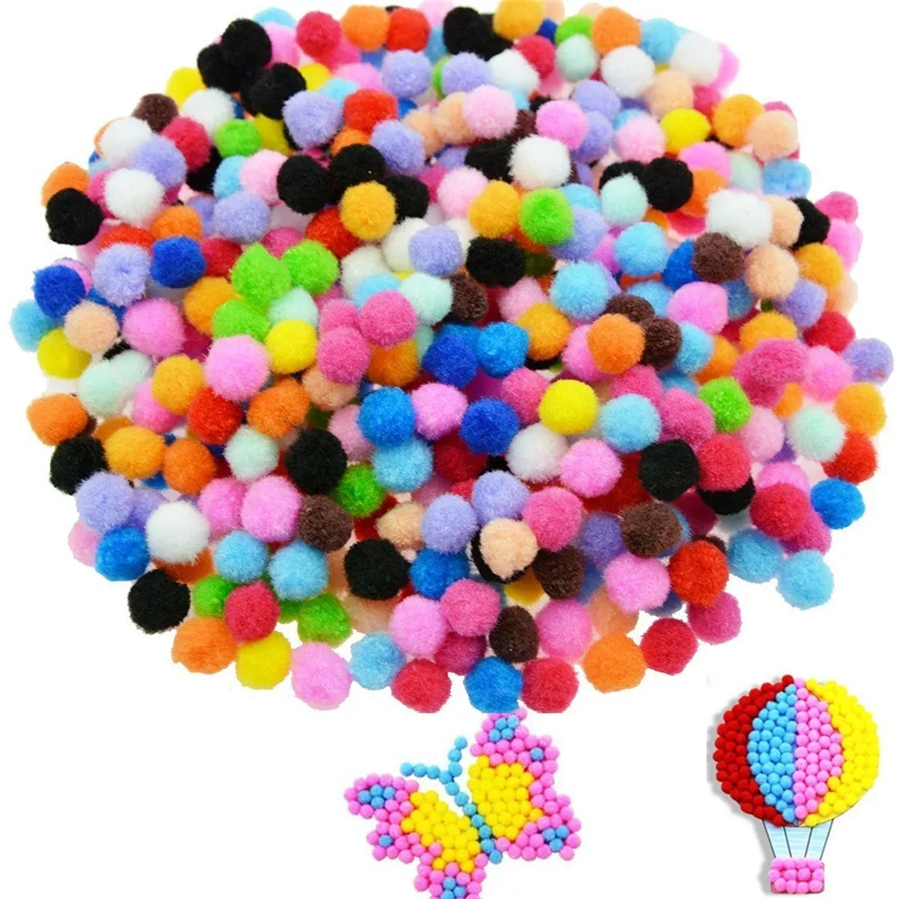 

1 Set Caydo 250 Pieces 1 Inch Pom Poms for Hobby Supplies and DIY Creative Crafts DIY Graphic design Funny Cute Party L*5