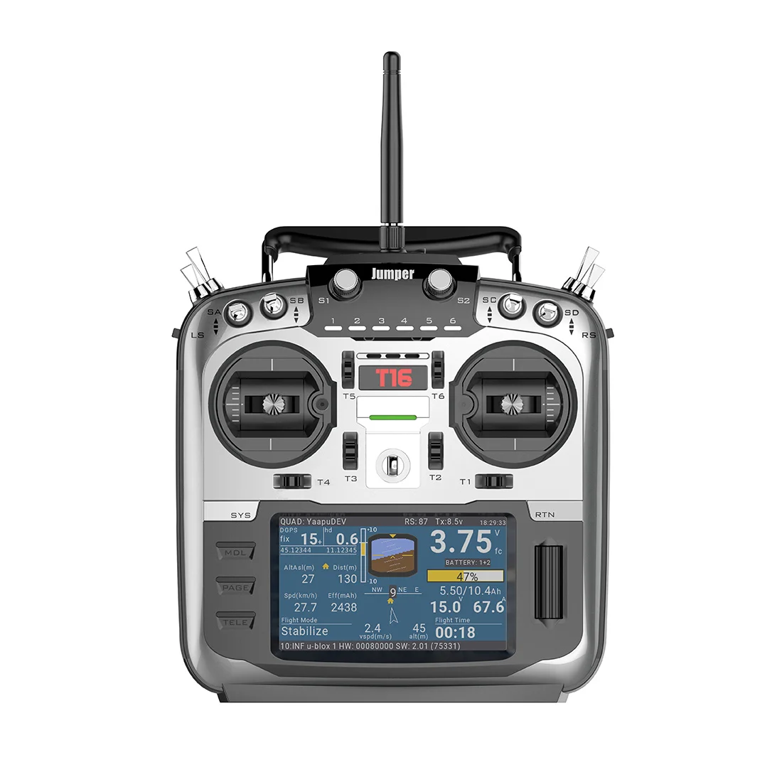 

Jumper T16 Open Source Multi-protocol Radio Transmitter JP4-in-1 RF Module 2.4G 16CH 4.3 inch LCD for FPV Racing Drone Aircraft