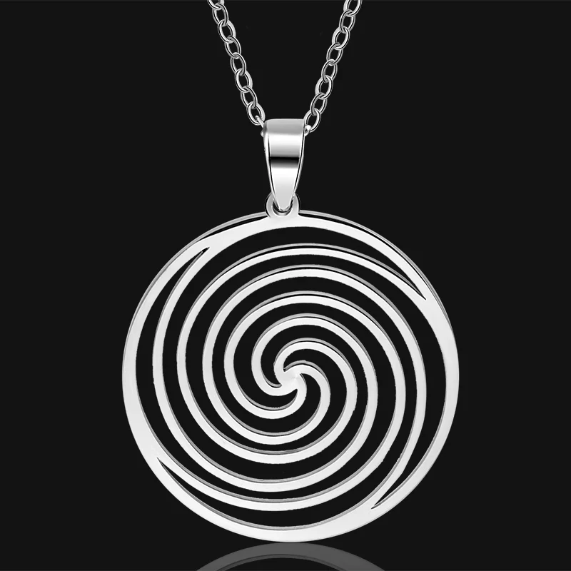 

Stainless Steel Spiral pendant Sigil Helix necklaces with 60 cm chain for women