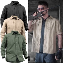 Новая уличная камуфляжная футболка, Охотничья Базовая Военная Тактическая деловая Мужская рубашка, уличные, для охоты и рыбалки