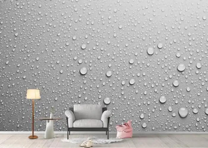 Kisisellestirilmis Gri Duvar 3d Su Damlaciklari Arka Plan Duvar Dekorasyon Boyama Dekoratif Duvar Kagidi Duvar Resimleri Aliexpress