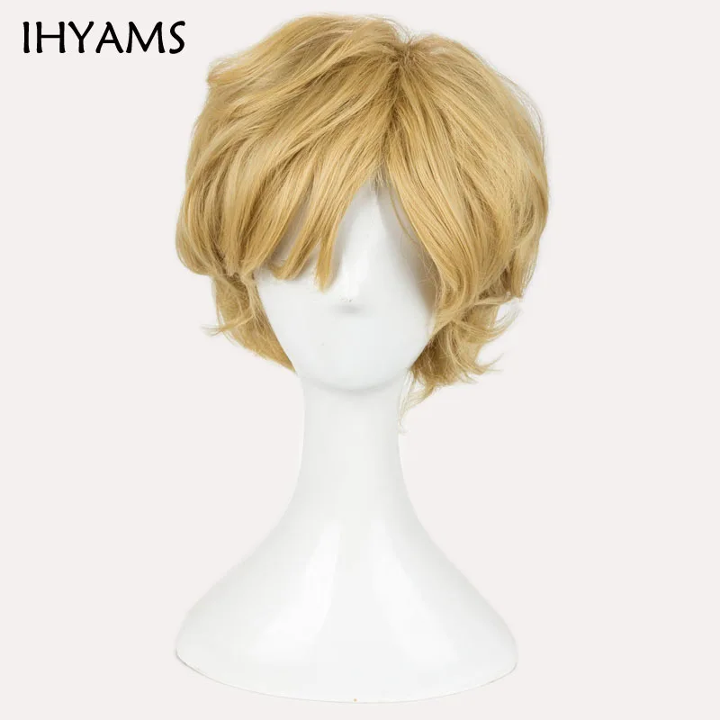  Sailor Moon Sailor Uranus Wig Tenoh Haruka Cosplay Wig Styled Short Synthetic Hair Wigs + Wig Cap