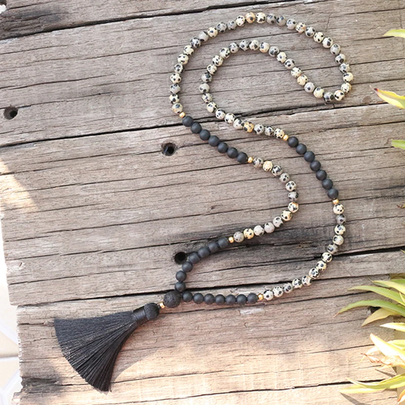 8mm Natural Stone Beads, Matte Black Onyx, 12mm Lava, JapaMala Sets,Spiritual Jewelry,Meditation,Inspirational, 108 Mala Beads