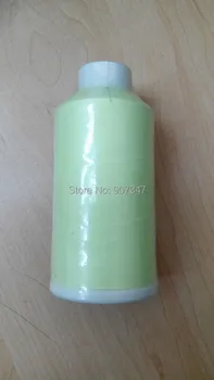 

Free shipping 3000m glow in the dark embroidery thread yellow color thread for machine embroidery thread