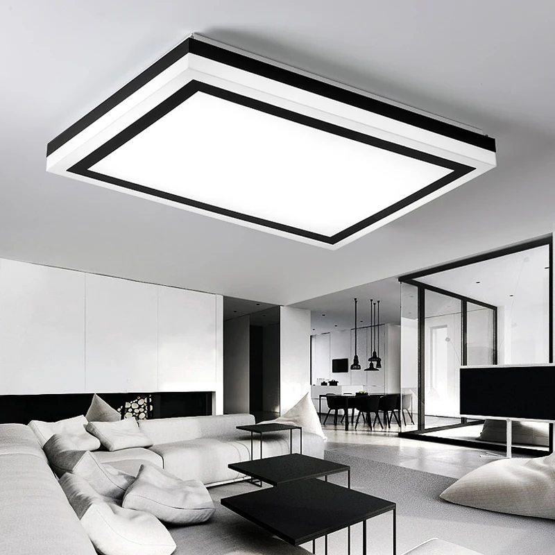 

Square/rectangle Modern Chandelier Lighting Black and White lustre chandeliers ledLamp for Living Bedroom led ceiling Chandelier