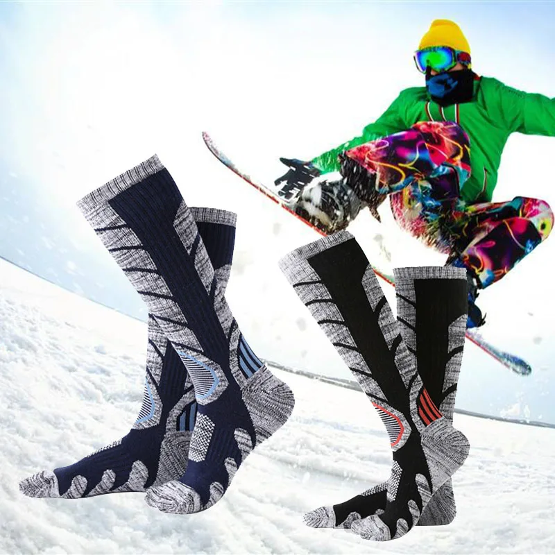 Зимние хлопковые Лыжные носки для альпинизма и пешего туризма, плотные теплые спортивные носки для женщин и мужчин, чулки для сноубординга 30