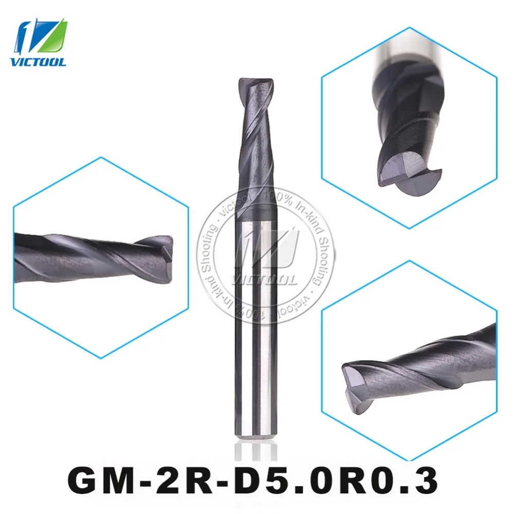 3pcs/lot End Milling Cutters GM 2R D5.0R0.3 Cemented Carbide 2 Flute R