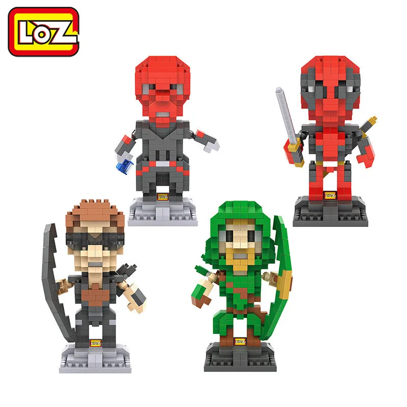 

LOZ Building Blocks 9cm Arrow Hawkeye Red Skull Deadpool Action Figure Model Toy Children Educational DIY Toy Limited Collection