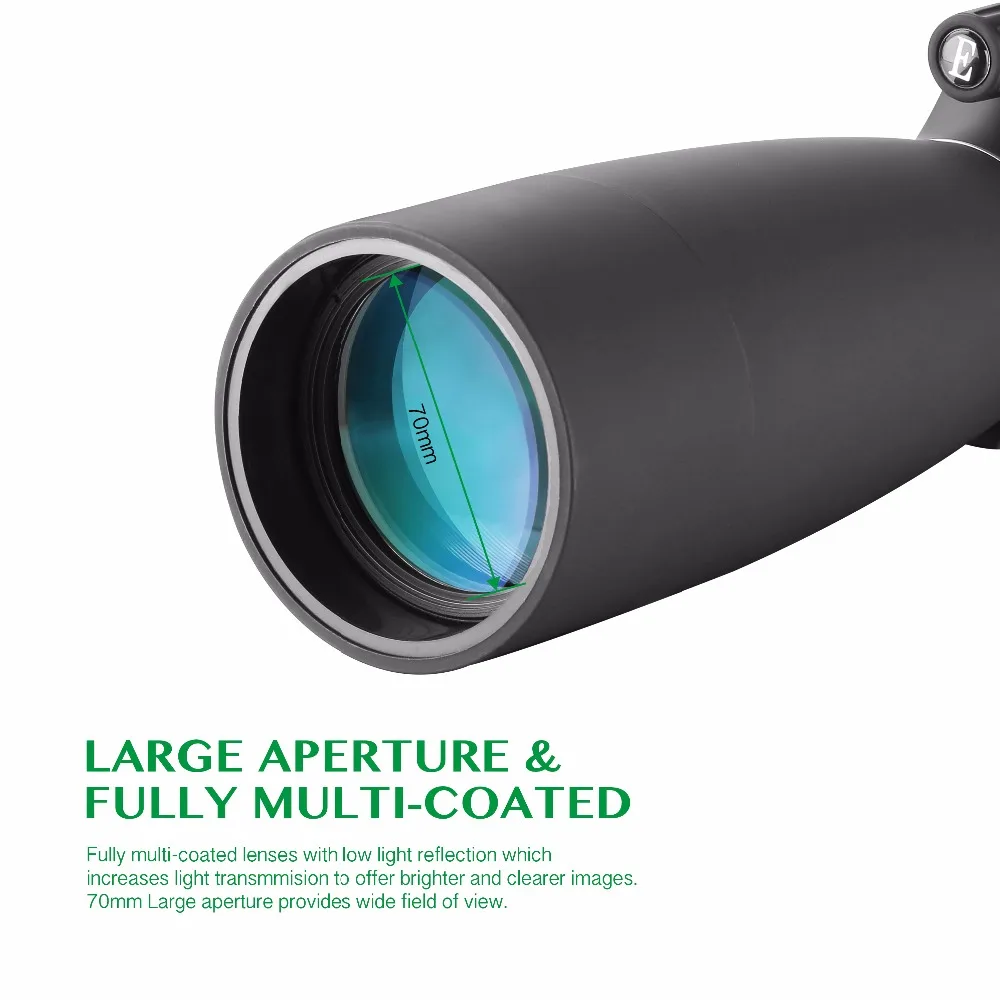 AOMEKIE 25-75X70 Зрительная труба Zoom со штативом и универсальным держателем смартфона HD для наблюдения за птицами охотничий монокулярный телескоп