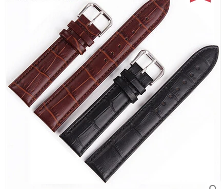 

Moisture-wicking crocodile grain band Genuine leather strap 18 19 20 21 22 mm black | brown male