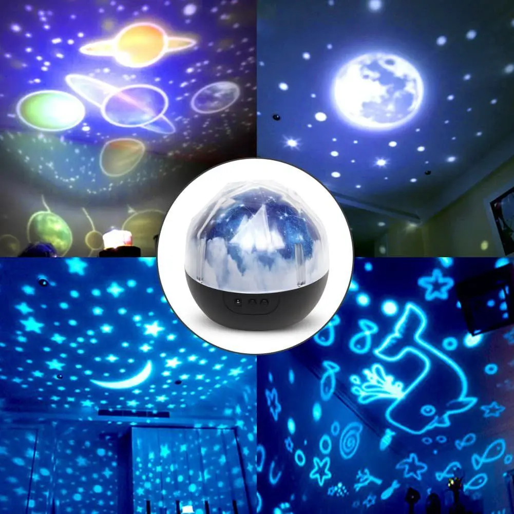 Звездные ночные светильники для детей, Вселенная, космос, звездное небо, светодиодный проектор, вращающаяся лампа, ночник, луна, морской мир, декоративный