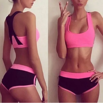 

Seamless Sports Set Women Fitness Clothing Sportswear Woman Gym Tank And Shorts Sets Push-up Sports Bra 2 Pcs Sports Suits