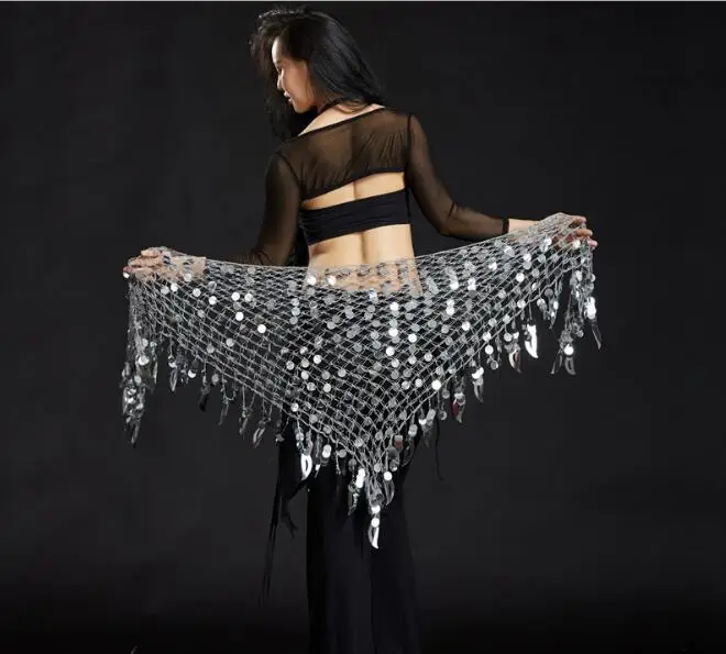 Женский набедренный платок с блестками для танца живота|sequin hip scarf|belly dance costumeship