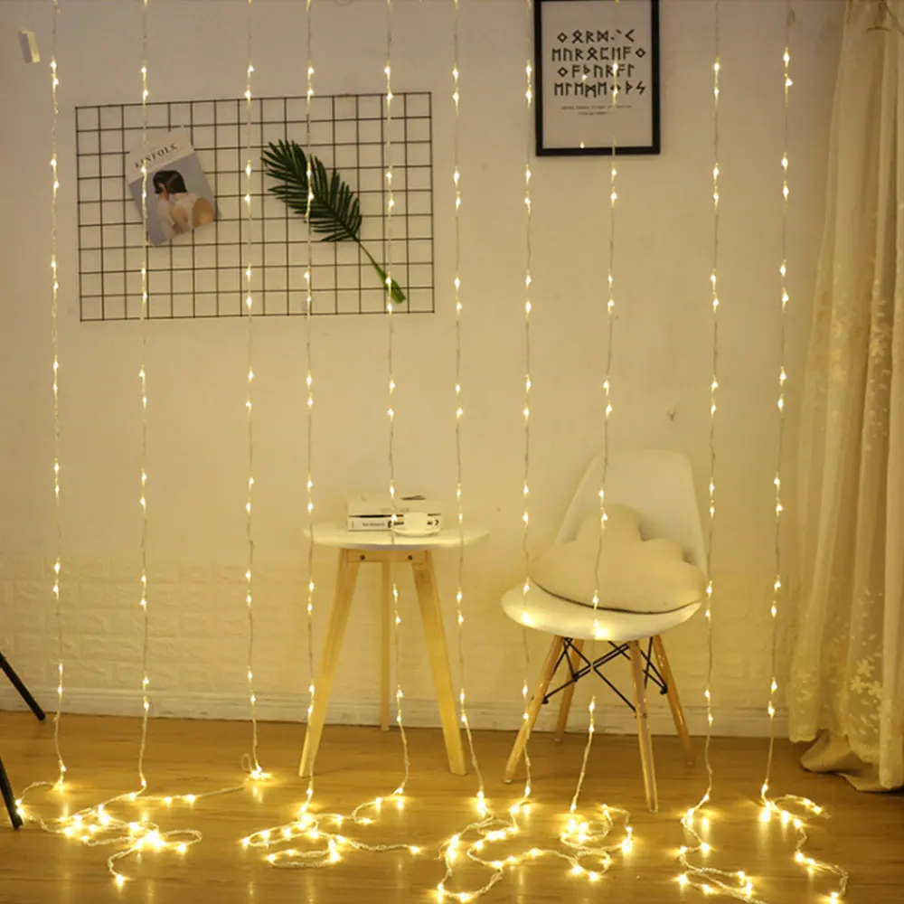 3*3M 320leds Beads LED String Lights Flowing Waterfall Garland String Light Curtain Fairy Light Wedding Party Lighting String