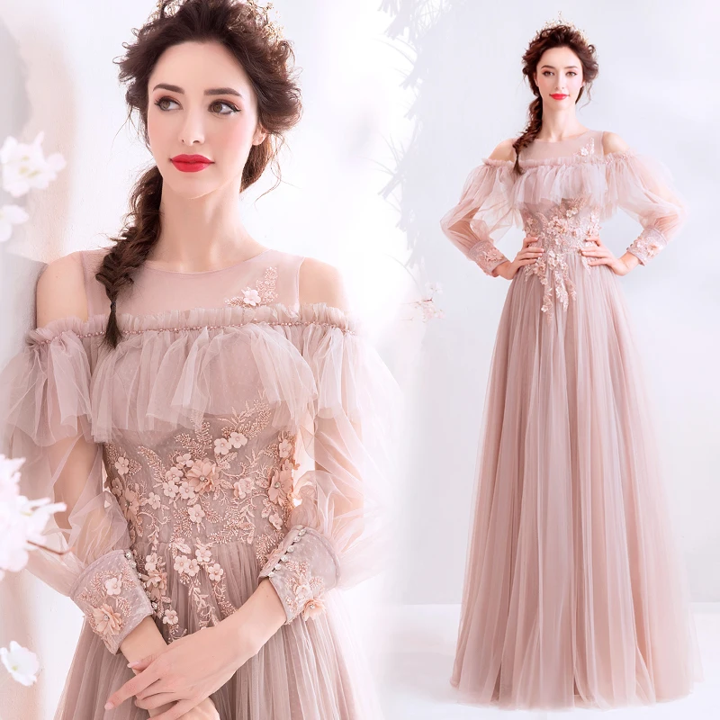 Розовое платье Quinceanera с аппликацией на рукавах для выпускного вечера 15 16
