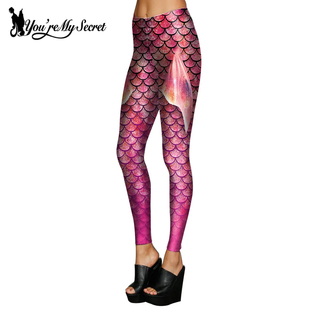 

[You're My Secret] Colorfull Fish Scale Simulation Mermaid Women Leggings 3D Digital Print Leggins Fitness Legging Summer Girls