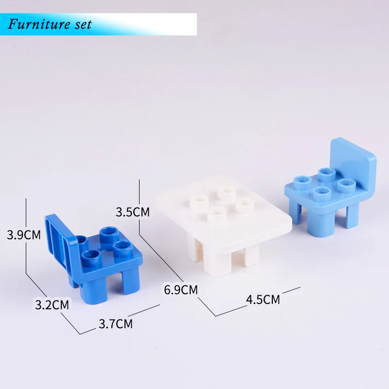 Детские Большие кирпичные строительные блоки, набор игрушечной мебели, фруктовый набор, набор для пожаротушения и т. Д. Различные большие строительные блоки игрушки аксессуары - Цвет: Furniture set