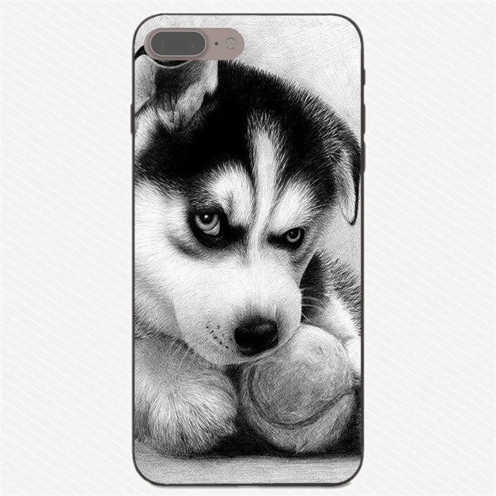 Милый Забавный милый собачий Хаски для Apple iPhone X XS Max XR 4 4S 5 5S SE 6 6S 7 8 Plus мягкий TPU