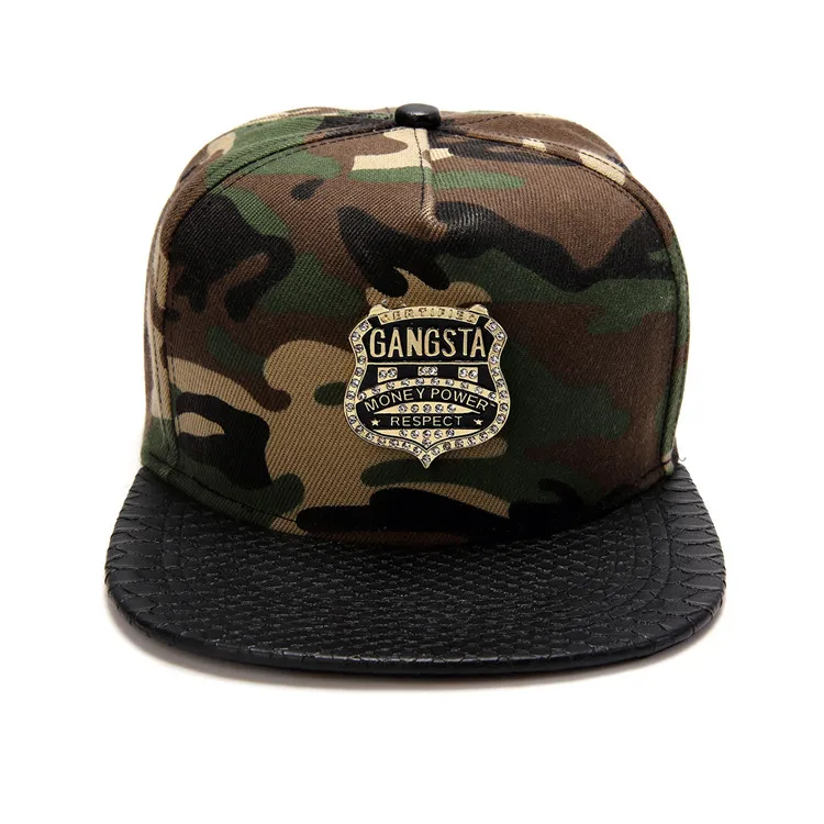 Vintage Cotton Diamond GANGSTA Snapback Hats men women Gorras Bling Golden Logo Crystal Baseball