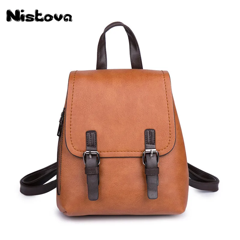 

Women's New PU Leather Backpack Casual Fashion Magnetic Buckle Women's Bag Small and Light Travel Travel Bag Student Backpack